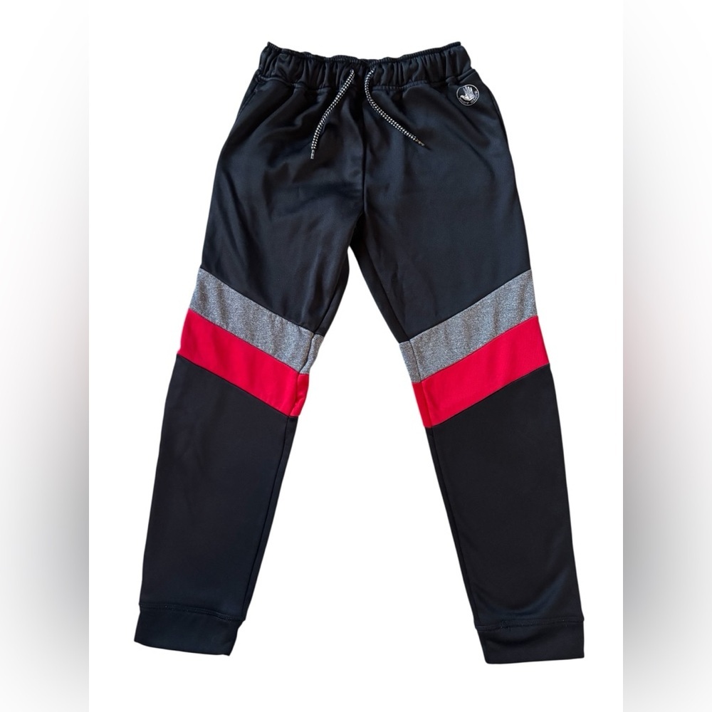 Body Glove Boys Jogger Pants M 10-12 Black Colorblock Athletic Sweatpants